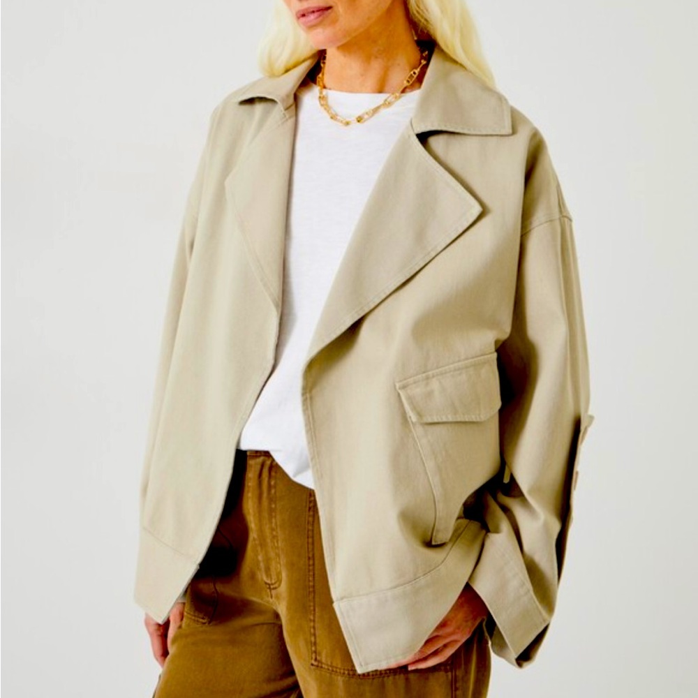 Hush brand Renee Relaxed Cotton Jacket in Sand